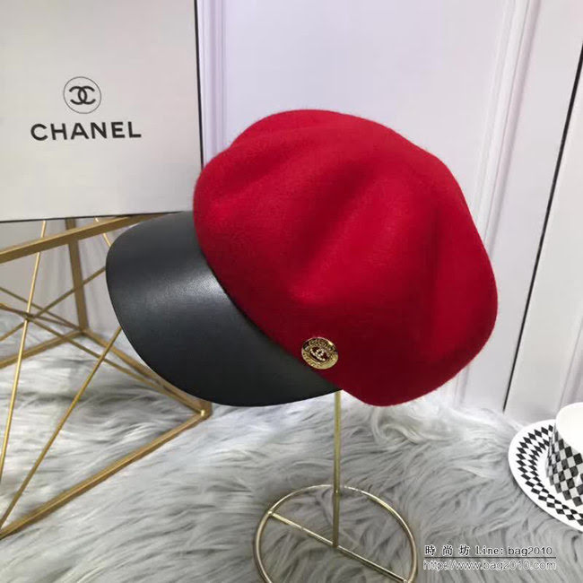 CHANEL香奈兒 秋冬新品 高端原版最新貝雷帽 百搭八角帽 皮帽簷鴨舌帽 LLWJ6999